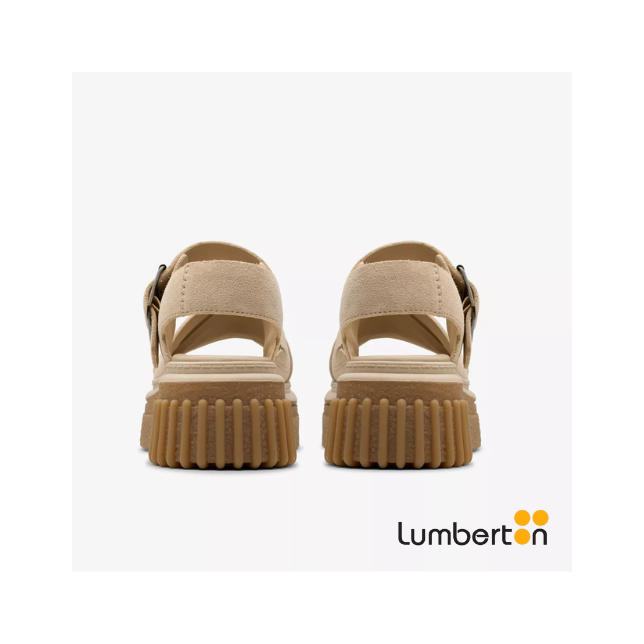 Sandalia Plataforma Beige con Hebilla...