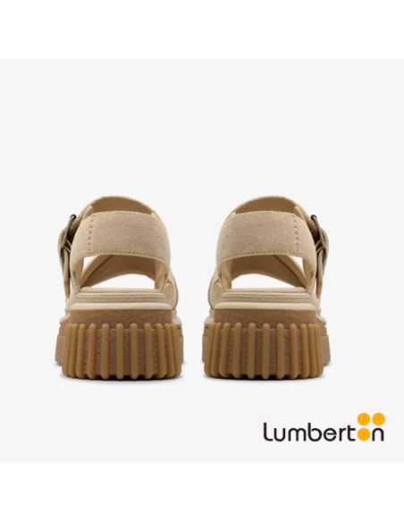 Sandalia Plataforma Beige con Hebilla EVAMAR