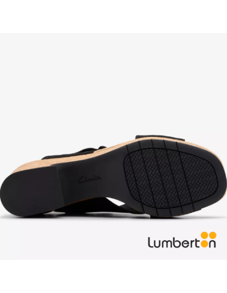 Sandalia Negra + Detalle Tiras en Cruz y Hebilla NERISAN