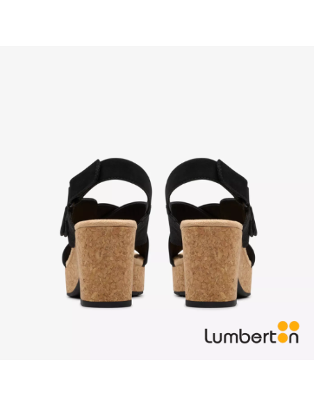 Sandalia Negra + Detalle Tiras en Cruz y Hebilla NERISAN