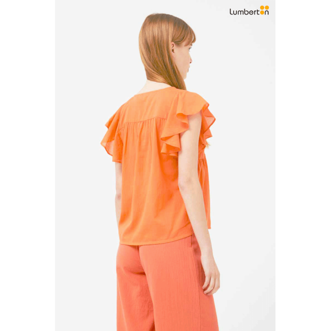 Top escote pico sin mangas naranja41121