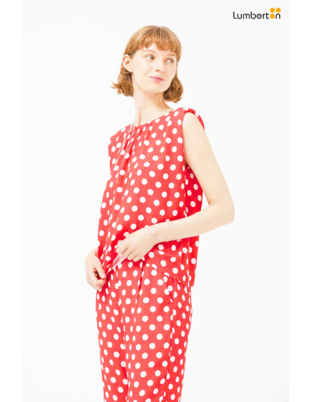 Top sin mangas lunares rojo12015