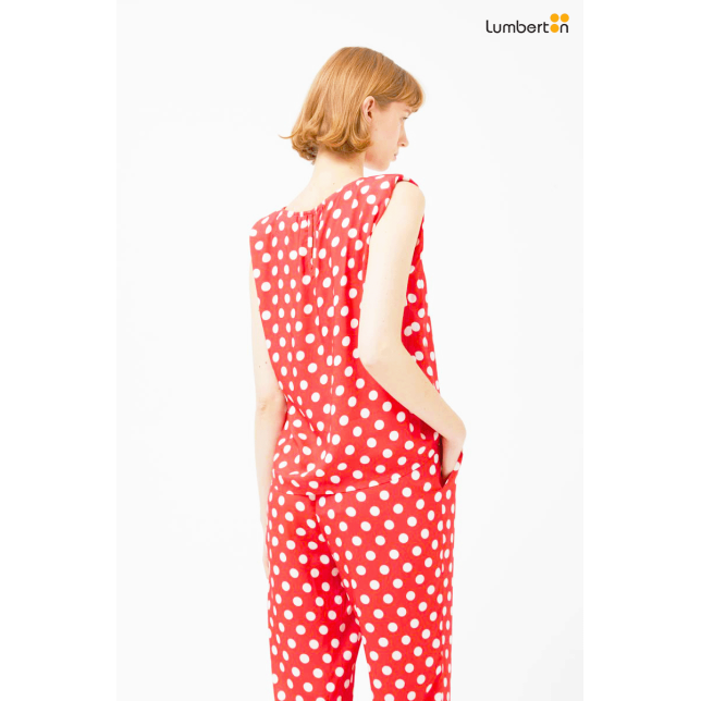 Top sin mangas lunares rojo12015