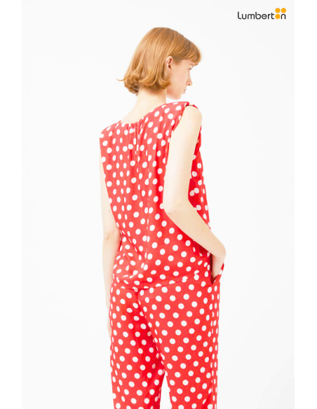 Top sin mangas lunares rojo12015