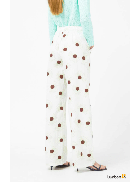 Pantalón recto floral Green Sun43102