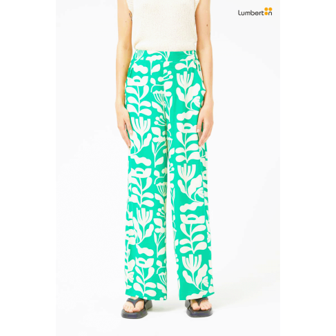 Pantalón recto floral...