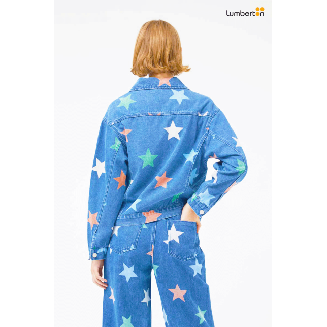 Chaqueta vaquera estampado de...