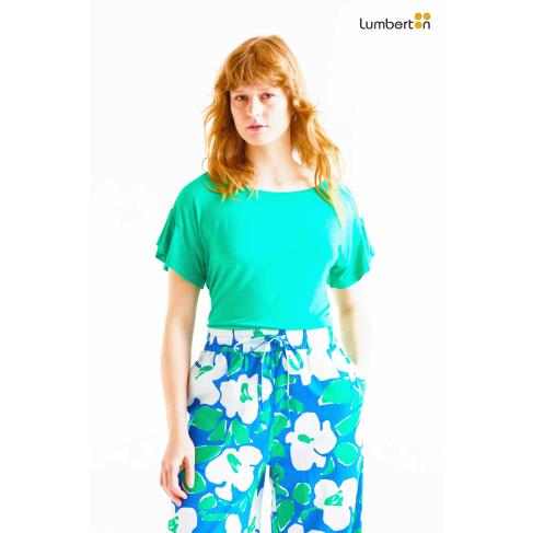 Blusa volantes verde41053