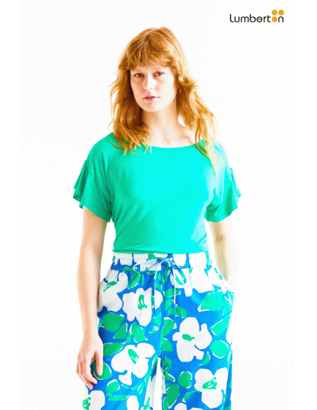 Blusa volantes verde41053