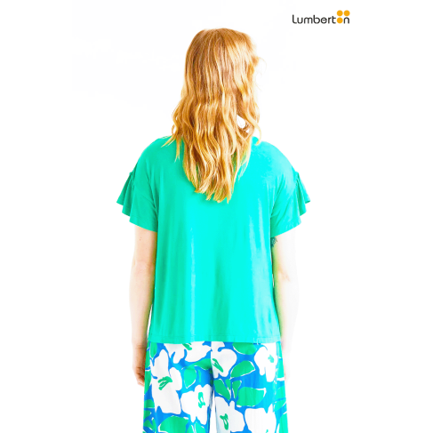 Blusa volantes verde41053 2