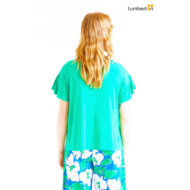 Blusa volantes verde41053