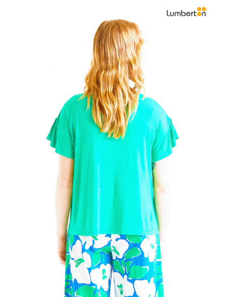 Blusa volantes verde41053