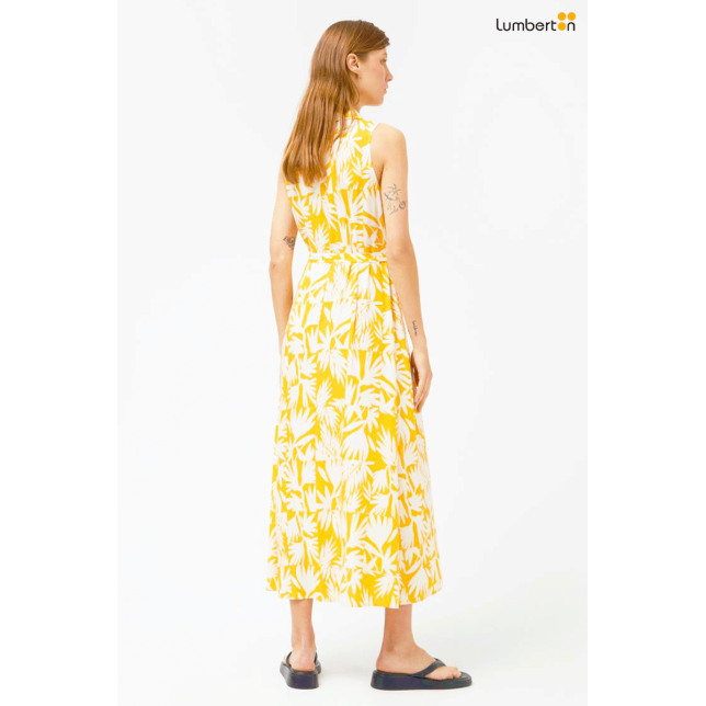 Vestido botones largo amarillo...