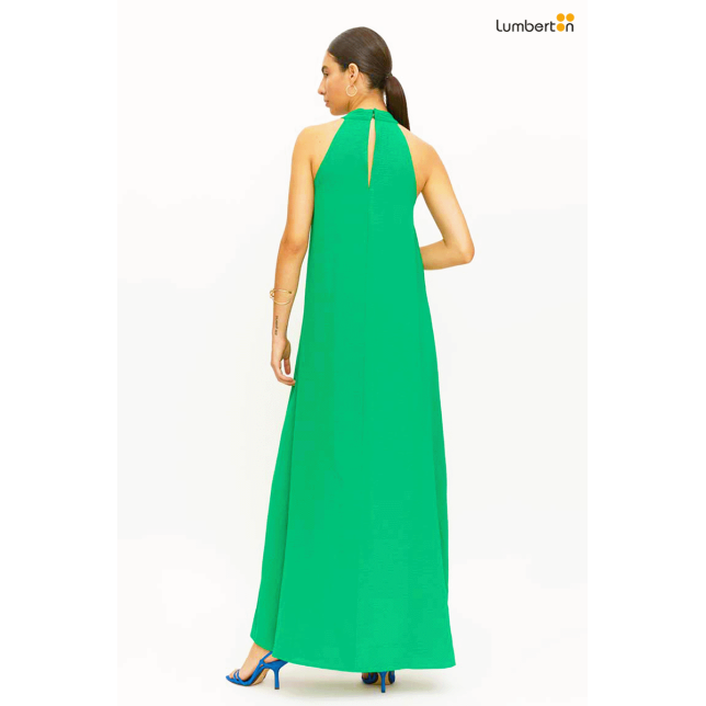 Vestido largo Abrochado Cuello...