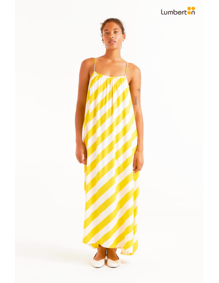 Vestido largo tirantes fino rayado40004