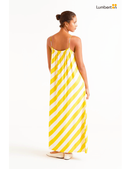Vestido largo tirantes fino rayado40004