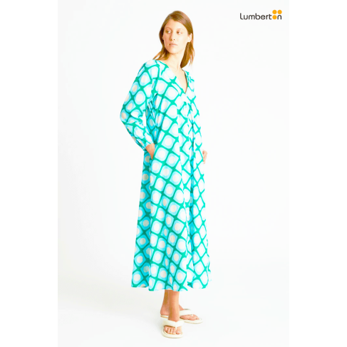 Vestido estampado verde...