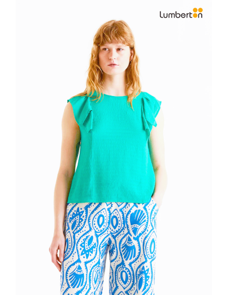 Top sin mangas verde11036