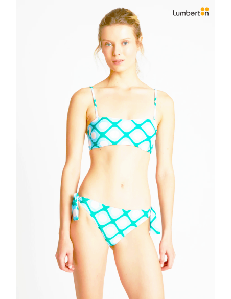 Top Bikini Estampado Azul, Verde y Blanco13906