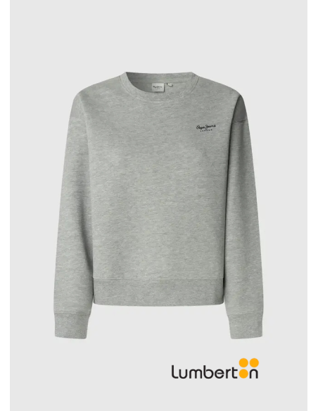 Sudadera gris cuello redondo logo BABI