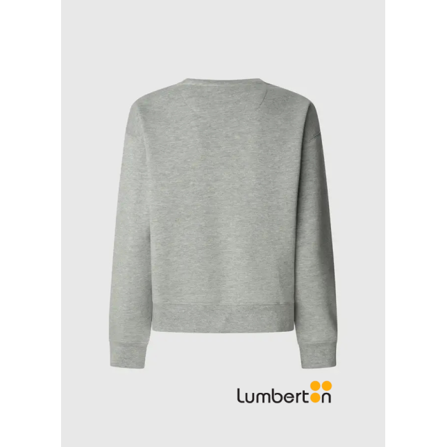 Sudadera gris cuello redondo logo BABI