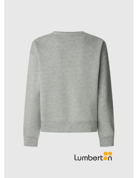 Sudadera gris cuello redondo logo BABI