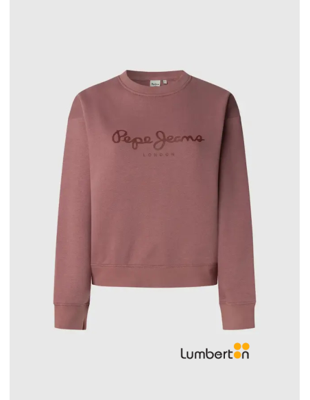Sudadera cuello redondo rosa con logo BADDY