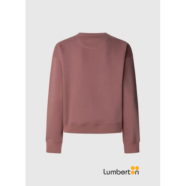 Sudadera cuello redondo rosa con logo...