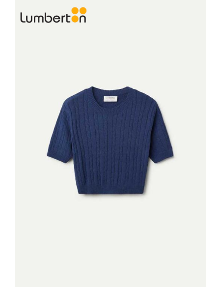 CAMISETA MUJER AZUL CORTA 10319