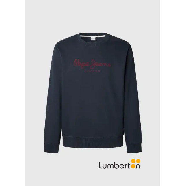 Sudadera cuello redondo rosa con logo...
