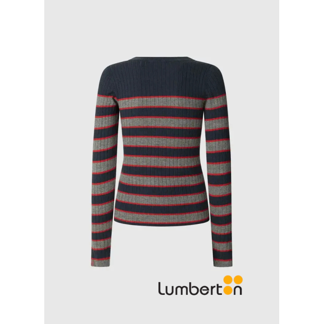 Jersey punto canalé rayas multicolor...