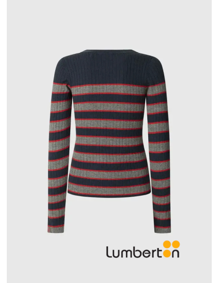 Jersey punto canalé rayas multicolor CLARISSE