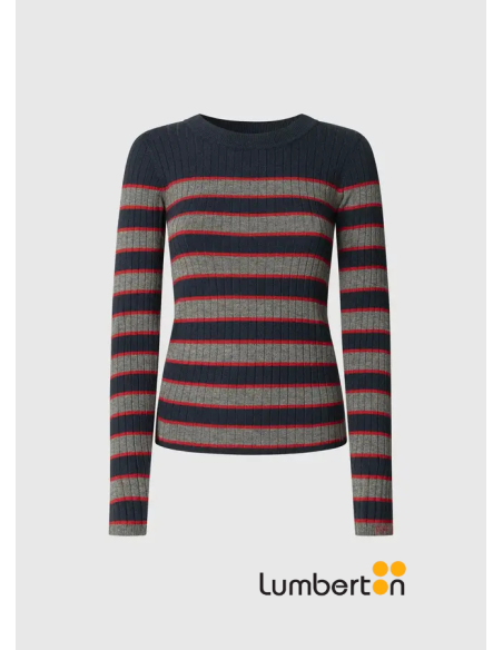 Jersey punto canalé rayas multicolor CLARISSE