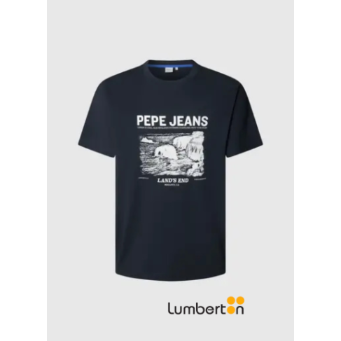 Camiseta m/corta azul...