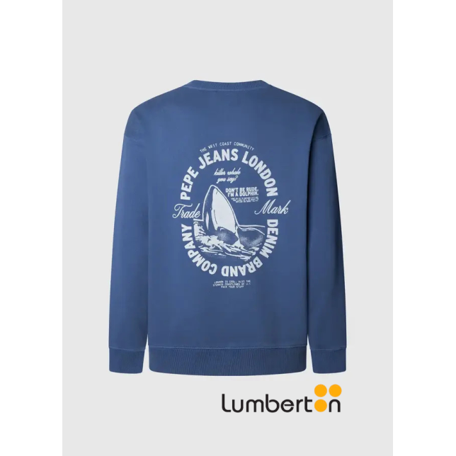 Sudadera básica azul desgastado MARTIN