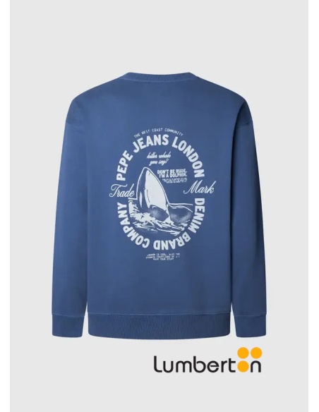 Sudadera básica azul desgastado MARTIN