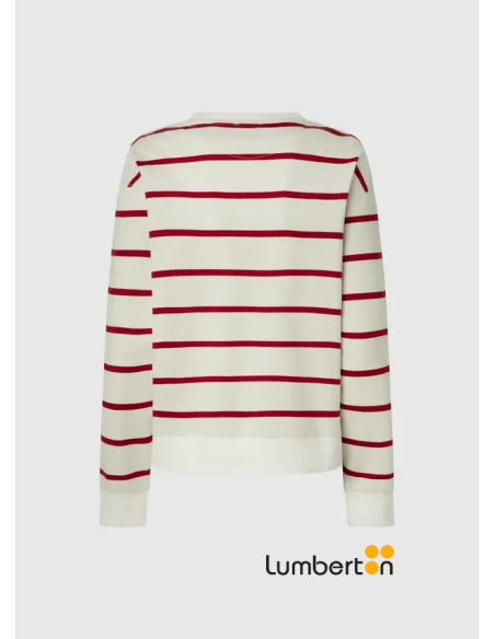 Sudadera beig raya roja BIENNA