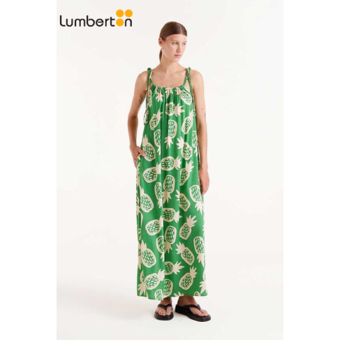 Vestido Largo verde Piña44104