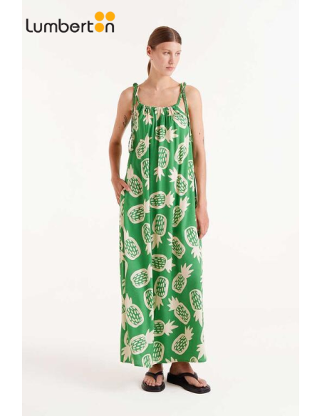 Vestido Largo verde Piña44104