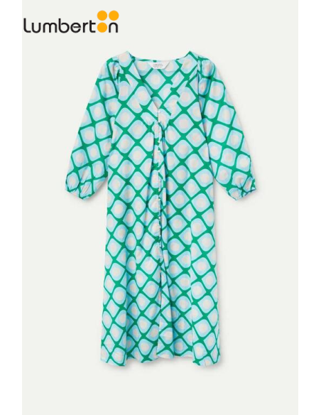 Vestido Largo Estampado Azul44901