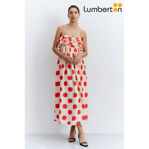 Vestido Topos Rojo11306