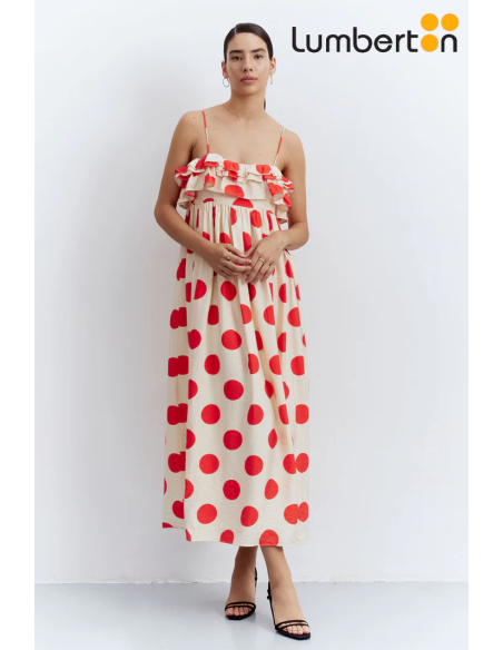 Vestido Topos Rojo11306