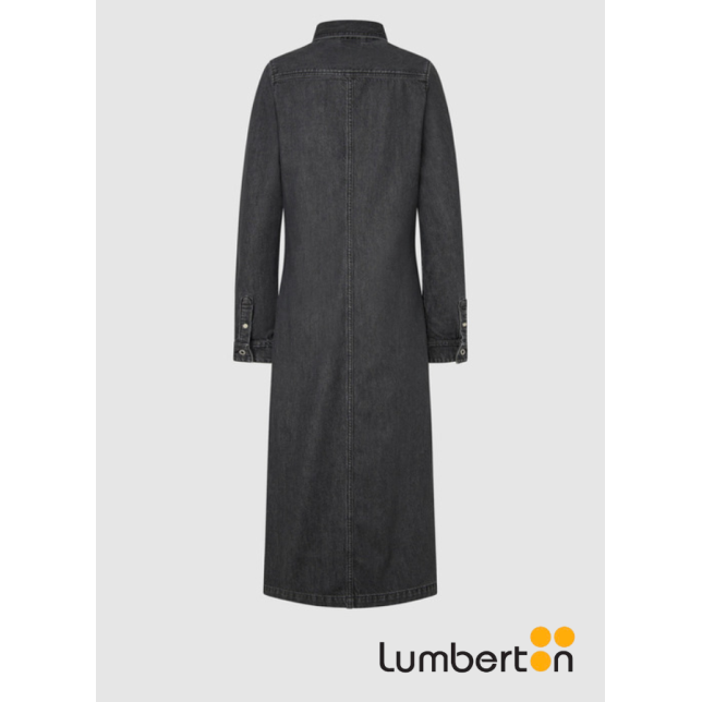 Vestido Tejano Largo Abotonado...