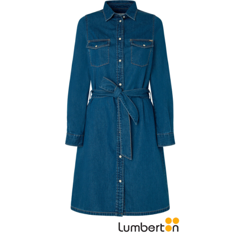 Vestido Tejano Azul Midi...