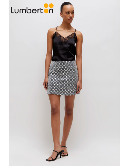 Falda Corta Plata Lentejuelas11294