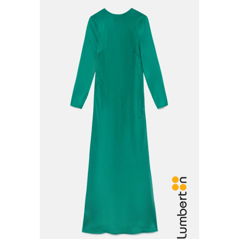 Vestido Largo Saten Verde... 2