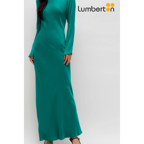 Vestido Largo Saten Verde...
