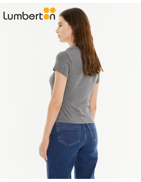 Camiseta Escote Gris656R