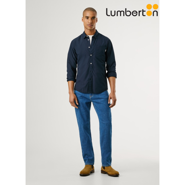 Camisa Azul Marino M/L Bolsillo...