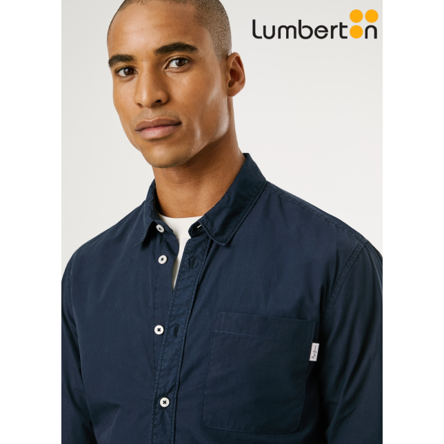 Camisa Azul Marino M/L Bolsillo...